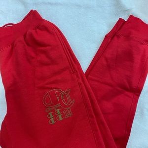 Red champion joggers